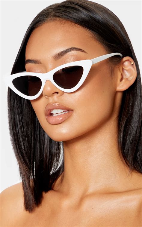 oversized white cat eye sunglasses.